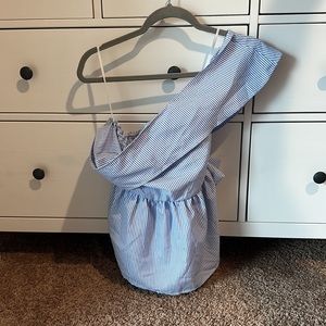 Blue one shoulder top